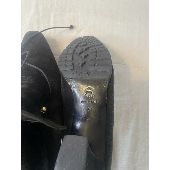 Oval Room womens black suede booties Lace Up Heels size 7B. 1G - Picture 6 of 7
